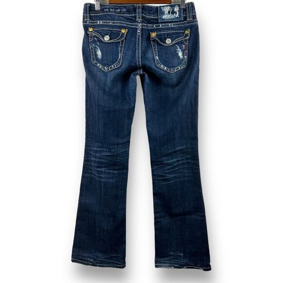 Mek Denim Women's Size 28x34 New York Bootcut Jeans Studded Flap Pockets - Picture 2 of 13